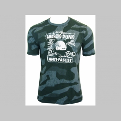 Anarcho Punk - Antifascist  -  nočný " ruský " maskáč - Nightcamo SPLINTER, pánske tričko 100%bavlna